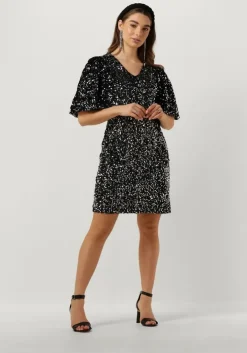 zwarte co'couture mini jurk serenacc sequin dress