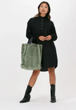 zwarte co'couture mini jurk callum pintuck frill dress