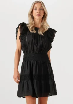 zwarte co'couture mini jurk callumcc frill pintuck dress