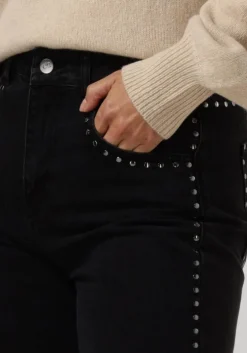 zwarte co'couture straight leg jeans new vika stud long jeans