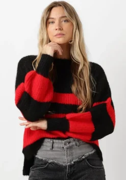 zwarte co'couture trui coralee blok rib knit