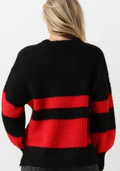 zwarte co'couture trui coralee blok rib knit