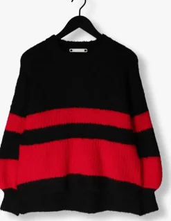 zwarte co'couture trui coralee blok rib knit