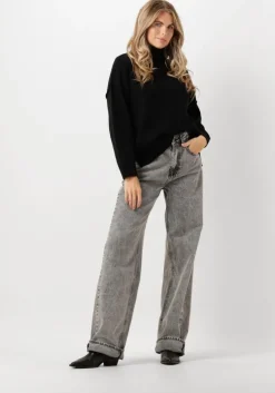 zwarte co'couture truien/vesten maja slit roll neck