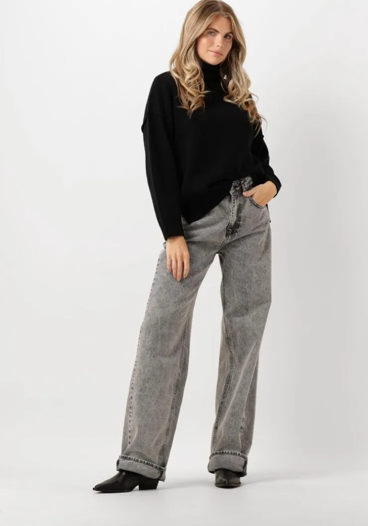 zwarte co'couture truien/vesten maja slit roll neck