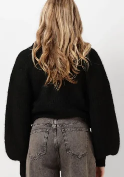 zwarte co'couture vest corelie button knit