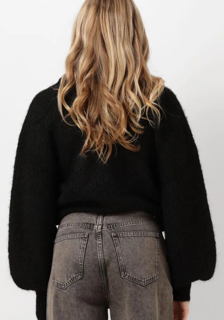 zwarte co'couture vest corelie button knit