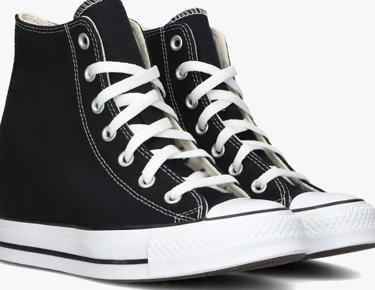 zwarte converse hoge sneakers chuck taylor all star wedge hi
