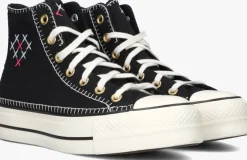 zwarte converse hoge sneakers chuck taylor all star lift crafted stitching
