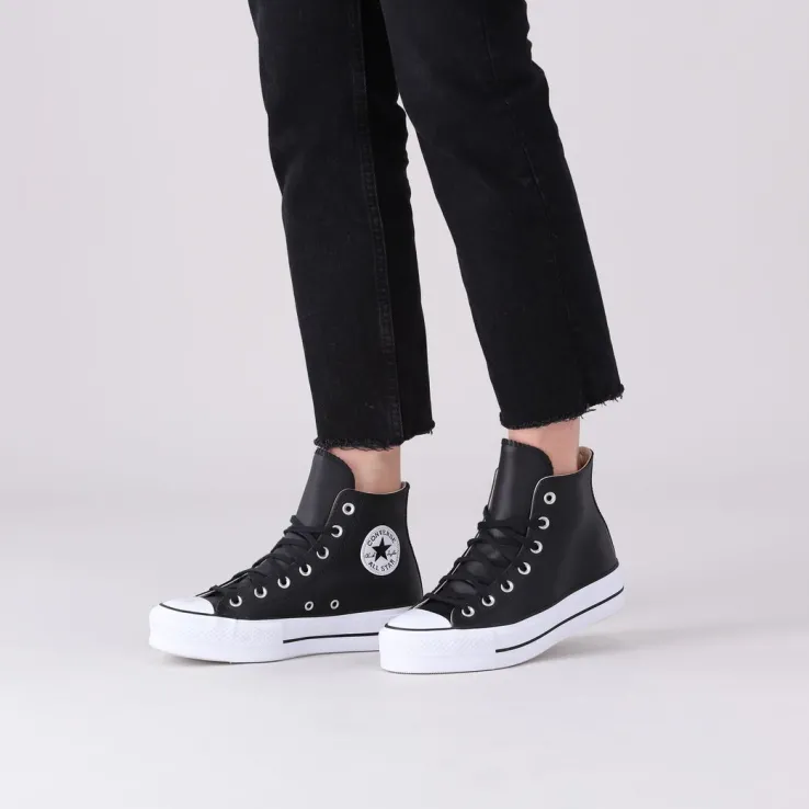 zwarte converse hoge sneakers chuck taylor all star lift hi