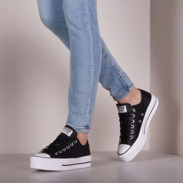 zwarte converse lage sneakers chuck taylor all star lift ox