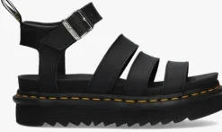 zwarte dr martens platte sandalen blaire brando