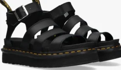 zwarte dr martens platte sandalen blaire brando