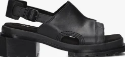 zwarte dr martens platte sandalen maybole - open toe black