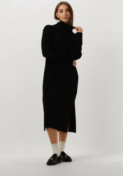 zwarte drykorn midi jurk sastera