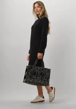 zwarte drykorn midi jurk antona