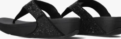 zwarte fitflop slippers lulu glitter toe-post