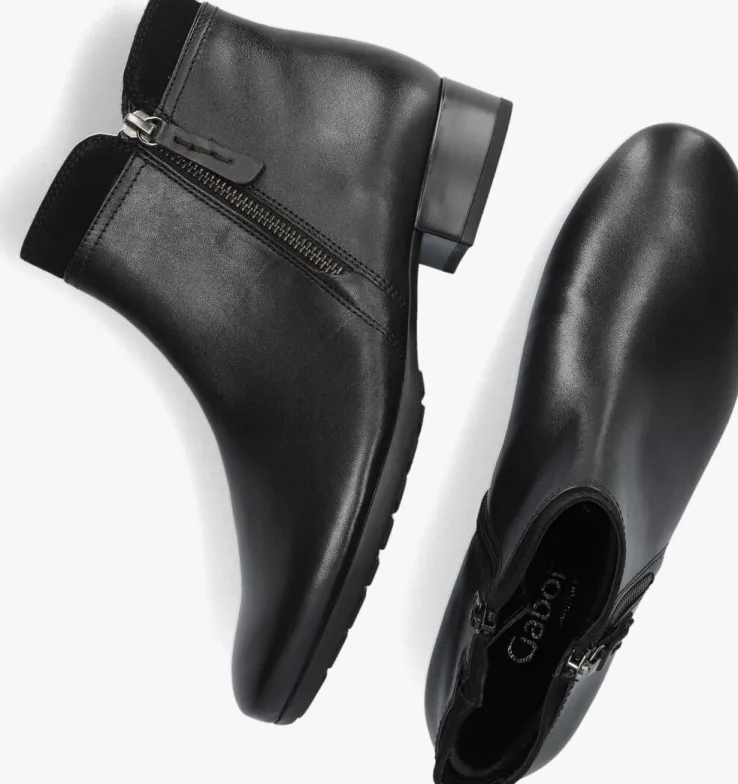 zwarte gabor enkellaarsjes 718