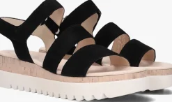 zwarte gabor platte sandalen 660 3