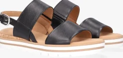 zwarte gabor platte sandalen 774.1