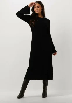 zwarte gestuz midi jurk antaligz wool dress