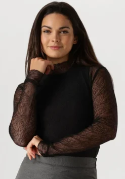 zwarte gestuz tops & t-shirts laiagz lace blouse