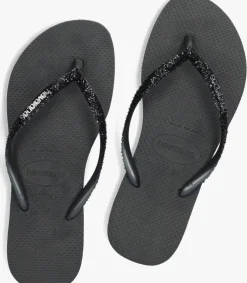 zwarte havaianas teenslippers kids slim glitter ii