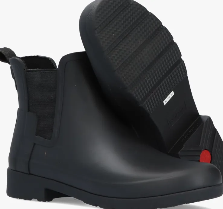 zwarte hunter regenlaarzen womens refined slim fit