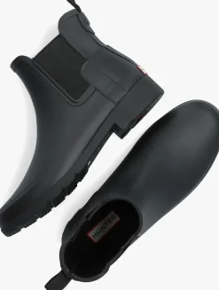 zwarte hunter regenlaarzen womens refined slim fit