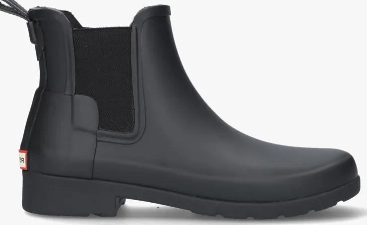 zwarte hunter regenlaarzen womens refined chelsea