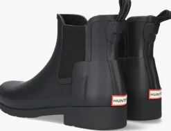 zwarte hunter regenlaarzen womens refined chelsea