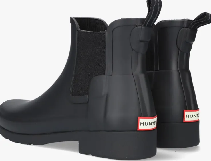 zwarte hunter regenlaarzen womens refined chelsea