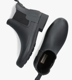 zwarte hunter regenlaarzen womens refined chelsea