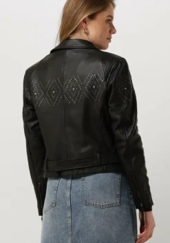 zwarte ibana leren jas blinn