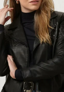 zwarte ibana leren jas blinn