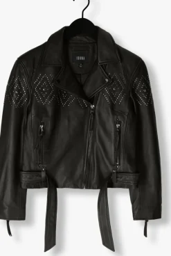 zwarte ibana leren jas blinn