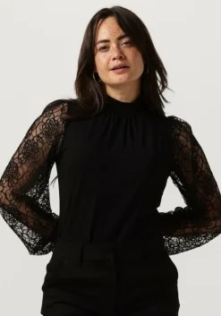 JANSEN AMSTERDAM e blouses v107 top with lace sleeves and turtle neck>DAMES Blouses