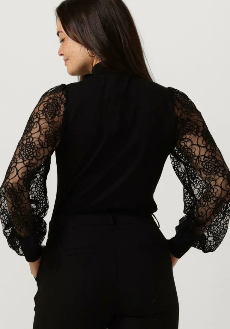 JANSEN AMSTERDAM e blouses v107 top with lace sleeves and turtle neck>DAMES Blouses