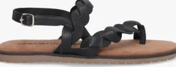 zwarte lazamani platte sandalen la75019