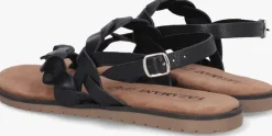 zwarte lazamani platte sandalen la75019