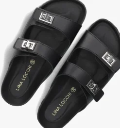 zwarte lina locchi slippers led 2 band slipper