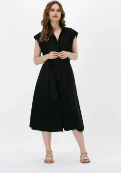 zwarte liu jo midi jurk abito lungo popeline