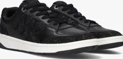 zwarte michael kors lage sneakers rebel lace up