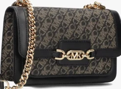 zwarte michael kors schoudertas heather