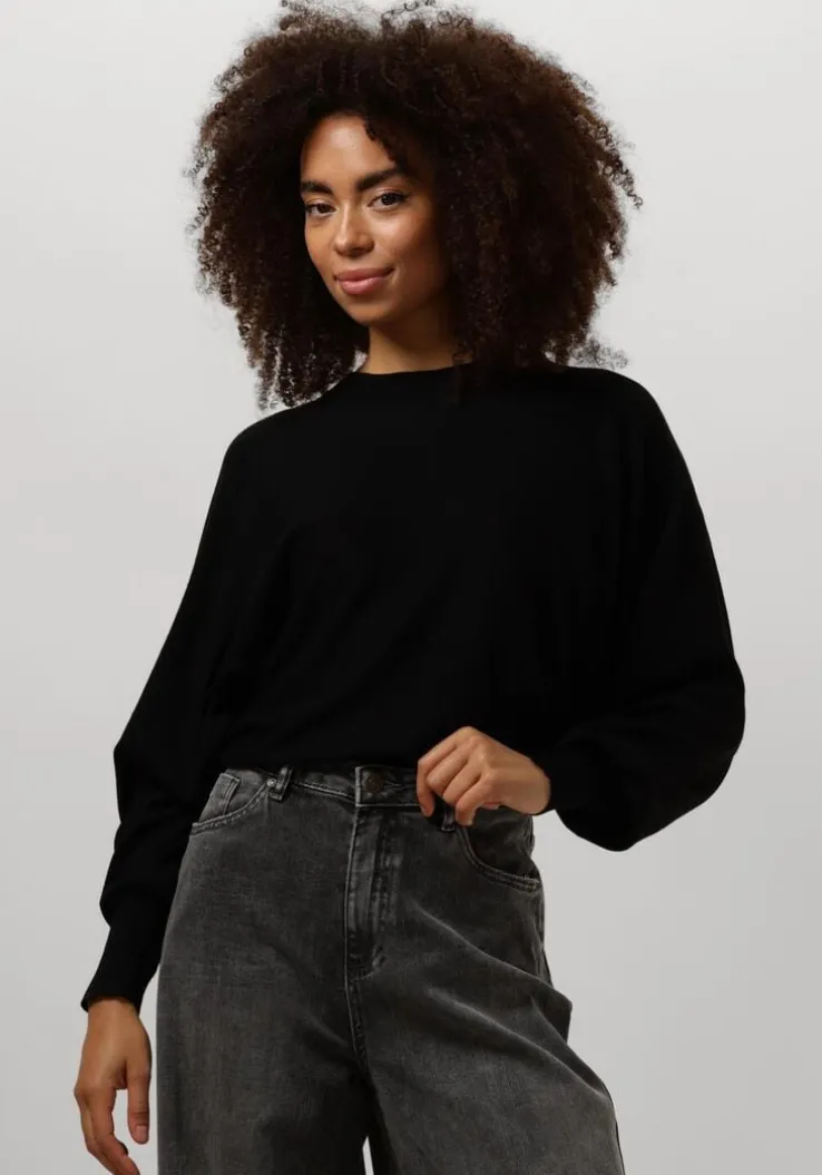 zwarte minus trui dana bat sleeve knit pullover