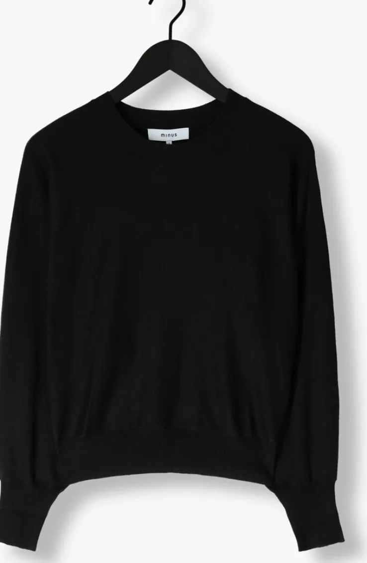 zwarte minus trui dana bat sleeve knit pullover