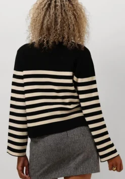 zwarte minus trui lupi stripe knit pullover