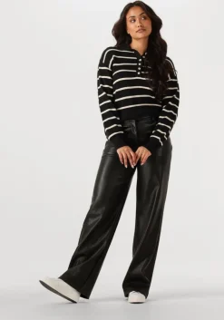 zwarte modström trui malvamd stripe polo