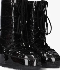 zwarte moon boot snowboots mb icon glitter