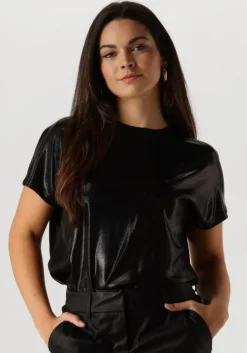 zwarte mos mosh t-shirt nivola o-neck metallic tee